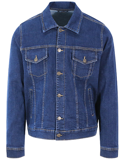 Jeansjacke mit Rückenaufdruck Bandlogo
